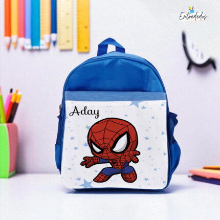 Mochila Infantil AZUL escolar "VARIEDAD DE PERSONAJES"
