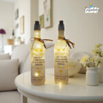 Botella luminosa decorativa con mensaje SONRÍE CADA DÍA