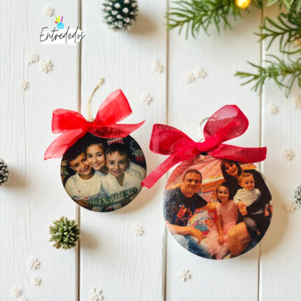 🎄 Bola de madera personalizada con fotos