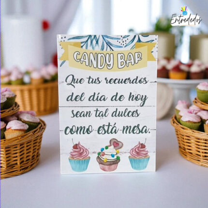 Decoración de bodas: cartel de cartón CANDY BAR 02