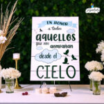 Cartel de cartón para bodas: estilo y originalidad TROCITO CIELO
