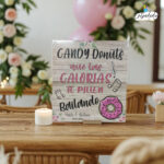 Decoración de bodas: cartel de cartón CANDY DÓNUTS