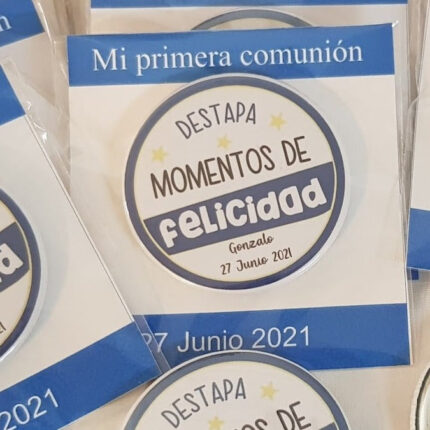 Chapa con abridor "MOMENTOS DE FELICIDAD"