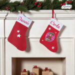 Calcetín de Navidad único con tu foto o nombre