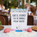 Decoración de bodas: cartel de cartón CONCHAS DE MAR