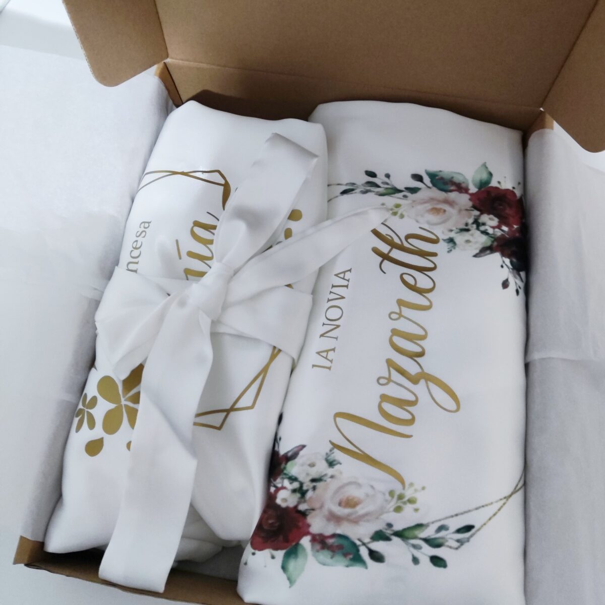 Bata de satén de novia blanca personalizada tipo KIMONO - Imagen 27