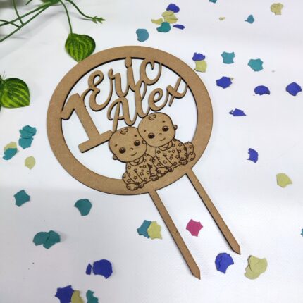 Toppers de madera "GEMELOS BEBES"