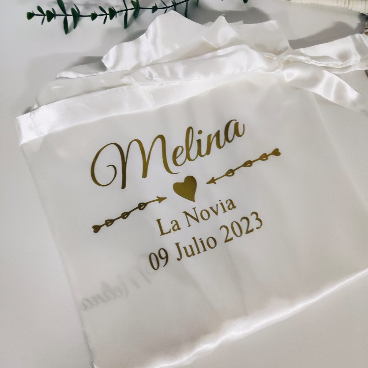 Bata de satén de novia blanca personalizada tipo KIMONO - Imagen 16