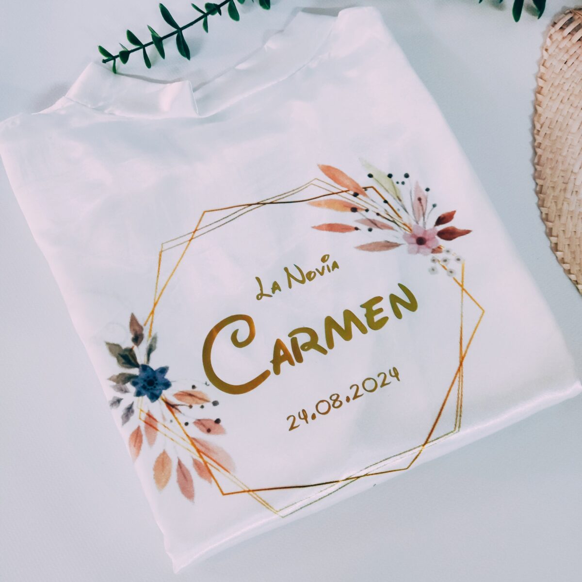 Bata de satén de novia blanca personalizada tipo KIMONO - Imagen 21