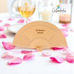Abanico con Borla de Madera Personalizado