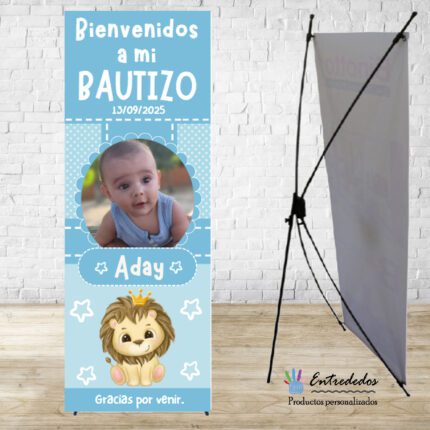 Banner para Bautizo Infantil – Diseño León