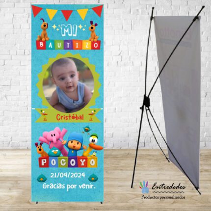 Banner para Bautizo Infantil – Diseño Pocoyó
