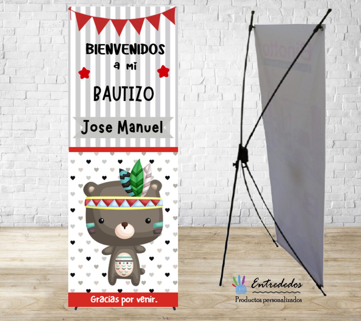 Banner para Bautizo o Baby Shower – Animalito Tribal - Imagen 1