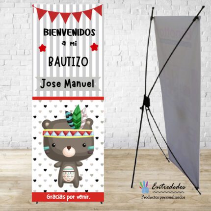 Banner para Bautizo o Baby Shower – Animalito Tribal