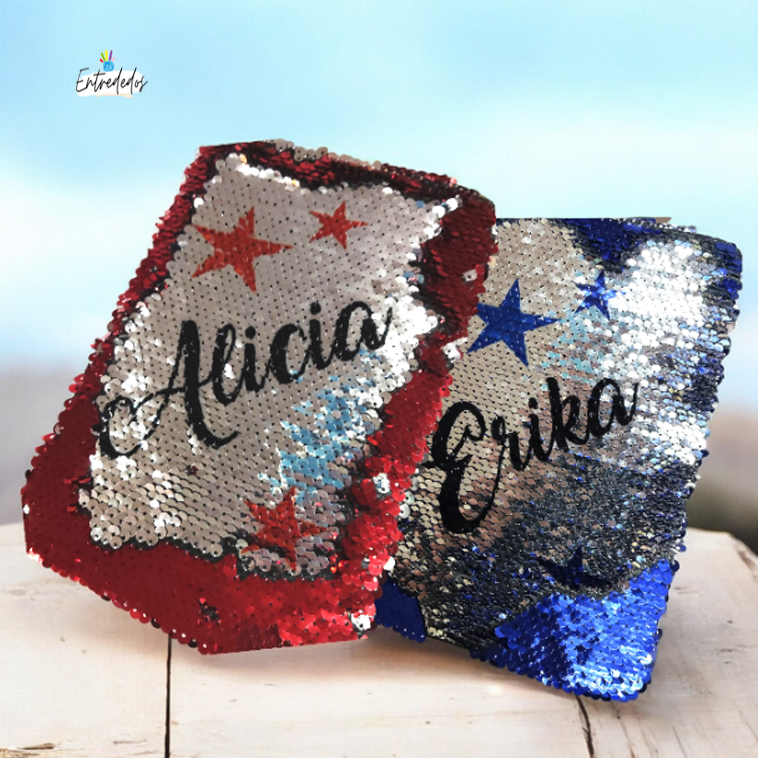 bloc-lentejuelas-rojo Bloc de Notas Interactivo con Lentejuelas – Personalizable - Imagen 1