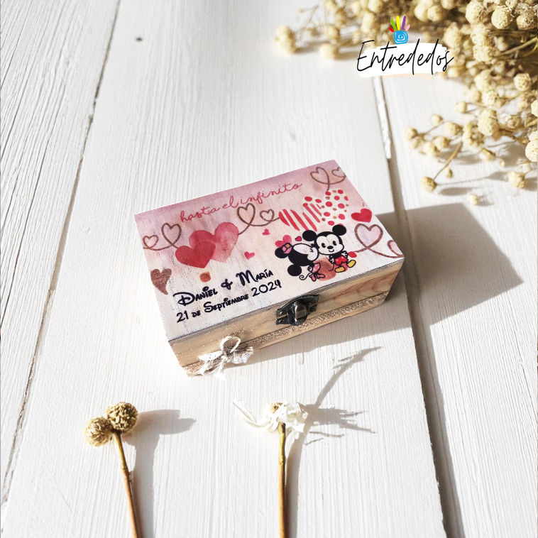 caja-madera-arras-personalizado-mickey Caja Porta Arras Personalizada: Diseño Único MICKEY - Imagen 1