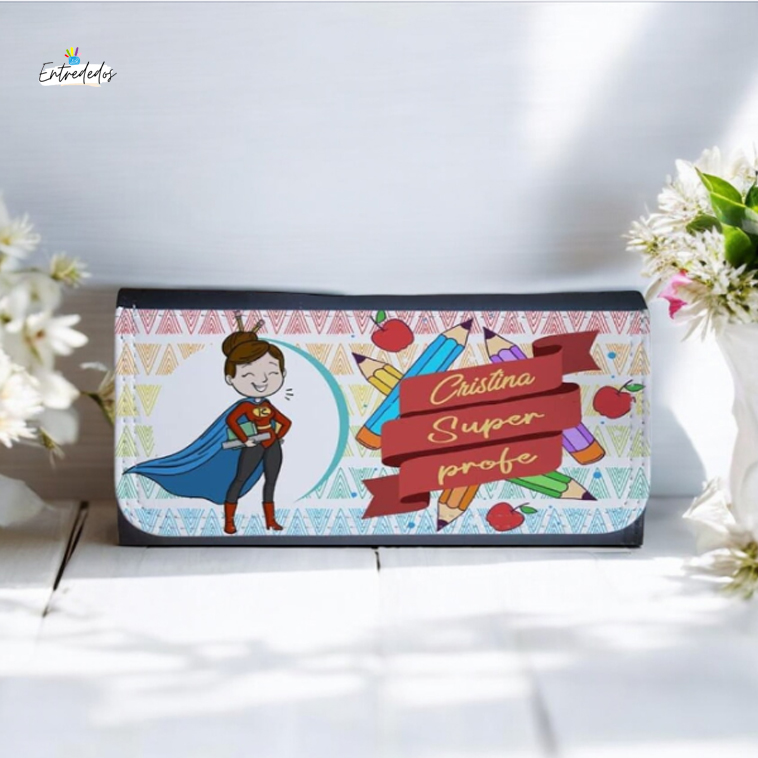 cartera-mujer-piel-01 Cartera de Polipiel Personalizada “SUPER PROFESORA” - Imagen 1