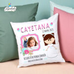 Cojín Personalizado Comunión Niños – Nombre y Fecha del Evento (🚚 Incl.)