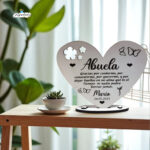 Placa Decorativa En Madera Corazón gravado