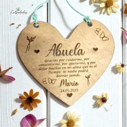 Placa Decorativa Corazón en Madera