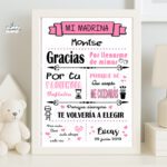 Cuadro de comunión decorativo personalizado con nombre y fecha