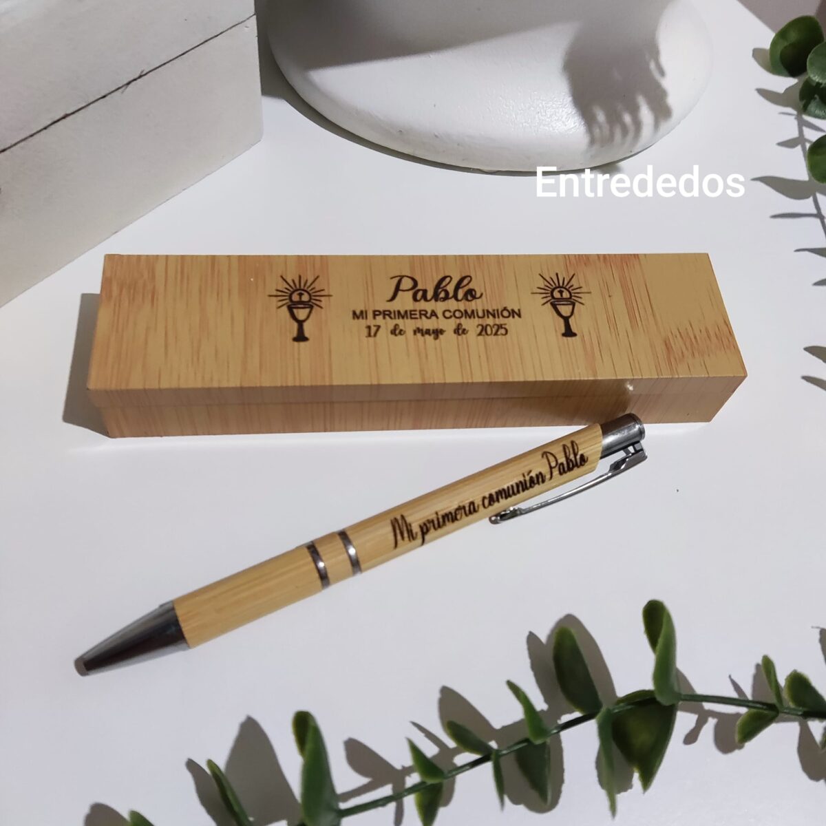 Bolígrafo personalizado + caja grabada COMUNIÓN - Imagen 1
