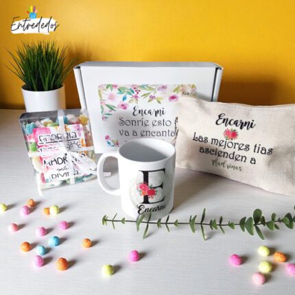 Kit para madrina con chuches y neceser personalizados