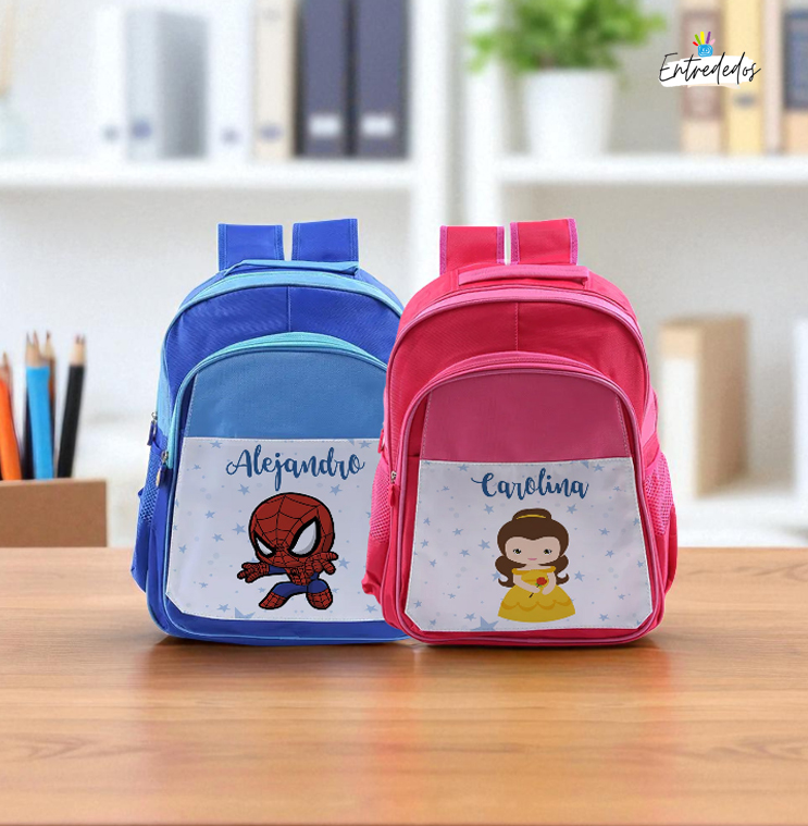 03 Mochila Escolar Personalizada 41 x 31 cm para Niños - Imagen 1