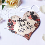 Cartel de cartón para paje MICKEY Y MINNIE