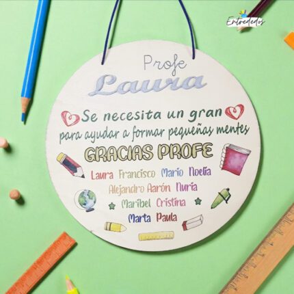 Placa Decorativa En Madera para Profesora