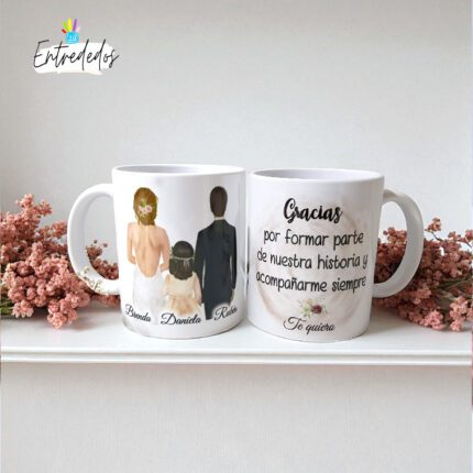 Taza Ilustración novios para Celebrar Bodas y Aniversarios