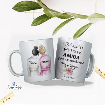 Taza damas de honor con "BATA ROSA"