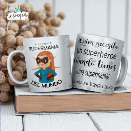 Taza personalizadala mejor supermamá del mundo