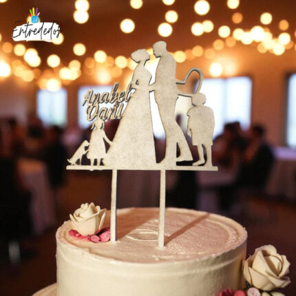 Toppers de madera para boda "MI FAMILIA"