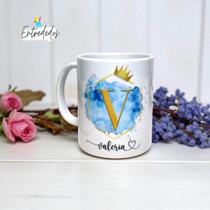 Tazas de Comunión Personalizadas: Corona Azul