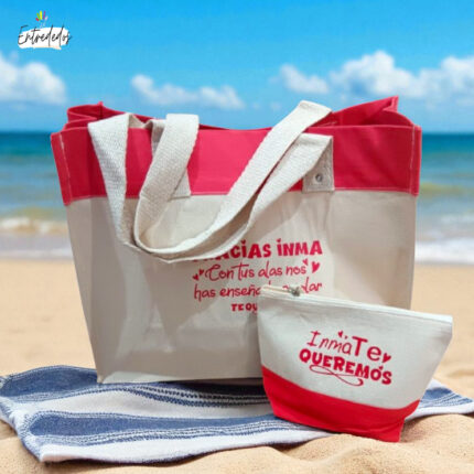 Bolsa de playa ROJA + NECESER