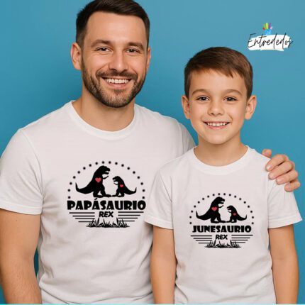 Camiseta Padre e Hijo Personalizada – Diseño Papasaurio
