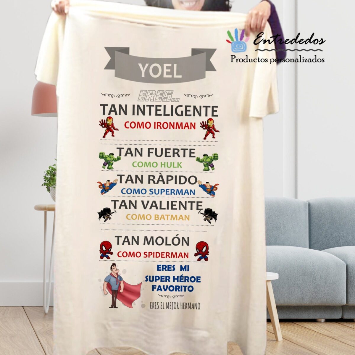 Manta personalizada para HERMANO/HIJO - Imagen 1
