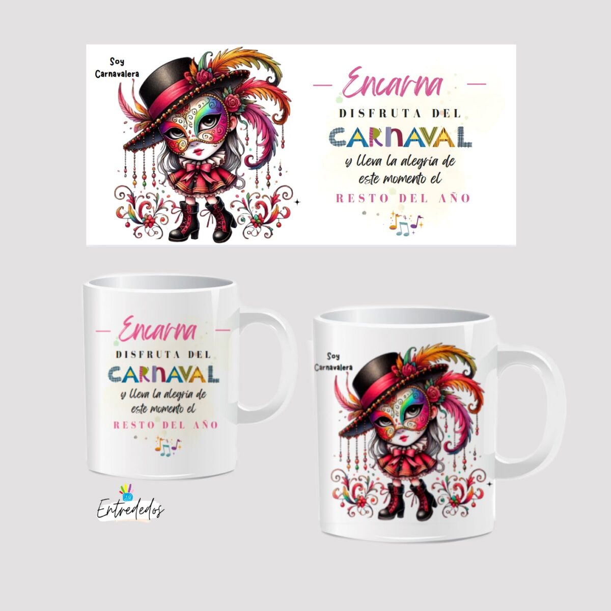 Taza personalizada Soy Carnavalera - Imagen 1