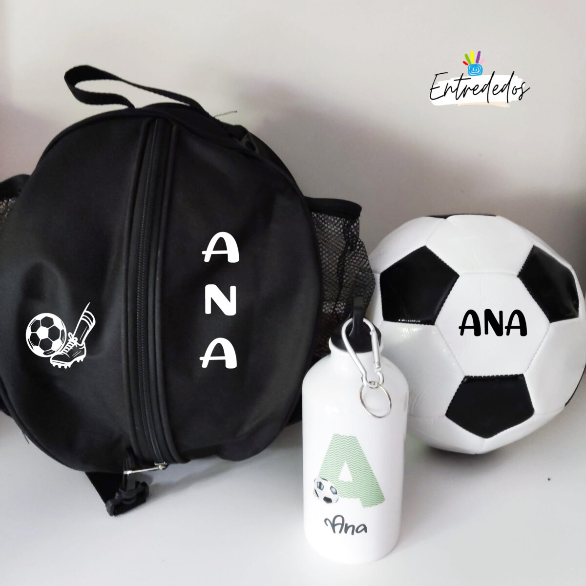 Set regalo Bolsa balón + Balón fútbol+ bidón 400ml - Imagen 1