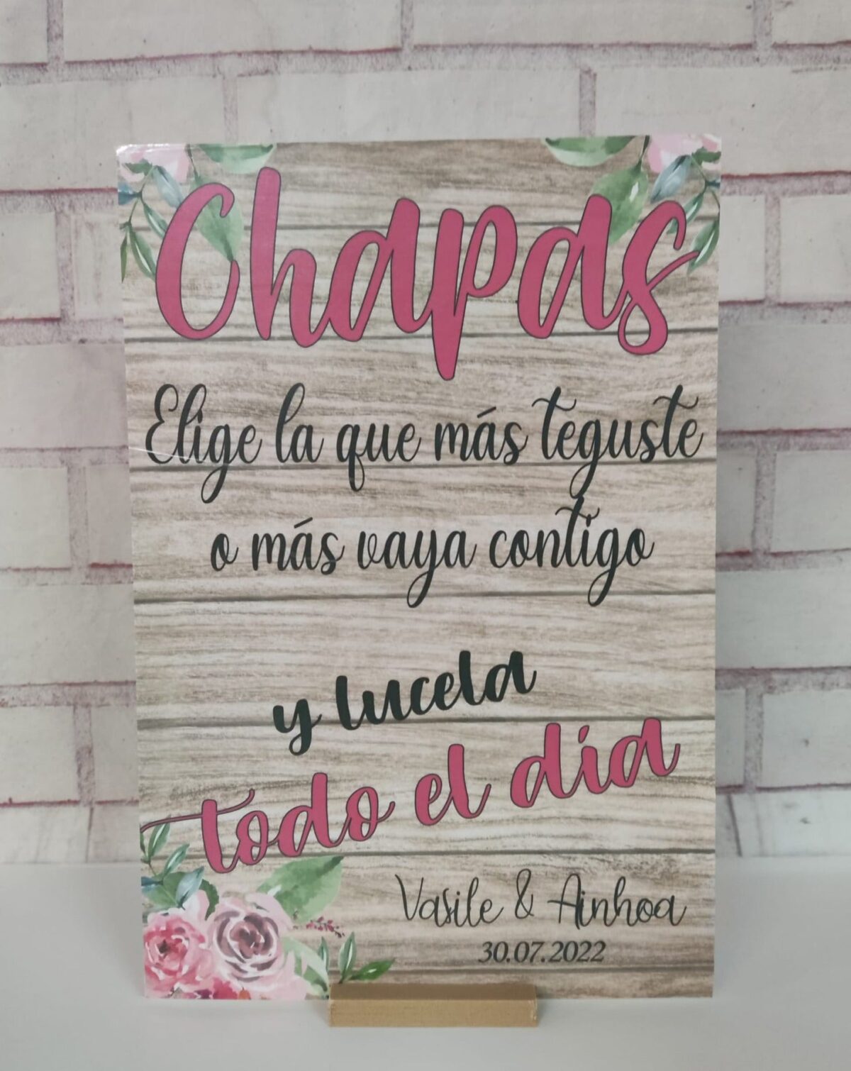 Cartel cartón  decorativo COJE TÚ CHAPA - Imagen 1