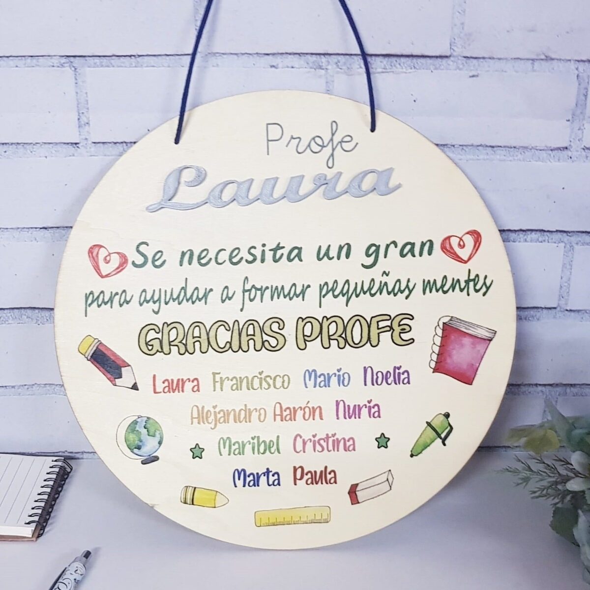 Placa de madera profesoras - Imagen 1
