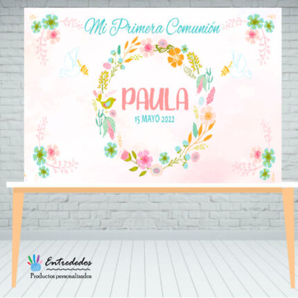 Fondo para mesa dulces ARCO FLORAL