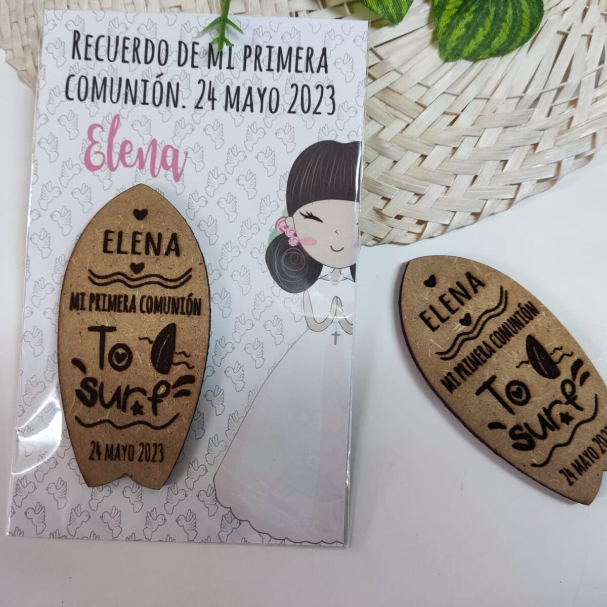 Imán de madera con diseño tabla de surf - Imagen 2
