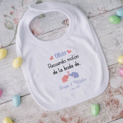 Baberos personalizados "BODAS" ELEFANTES