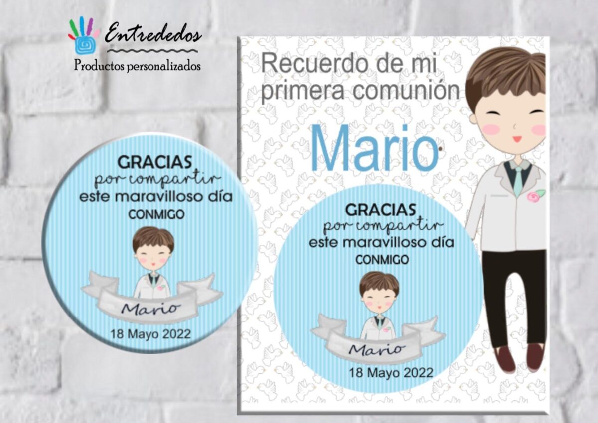 Chapa espejo o imán MUÑECO DE COMUNIÓN NIÑO - Imagen 3