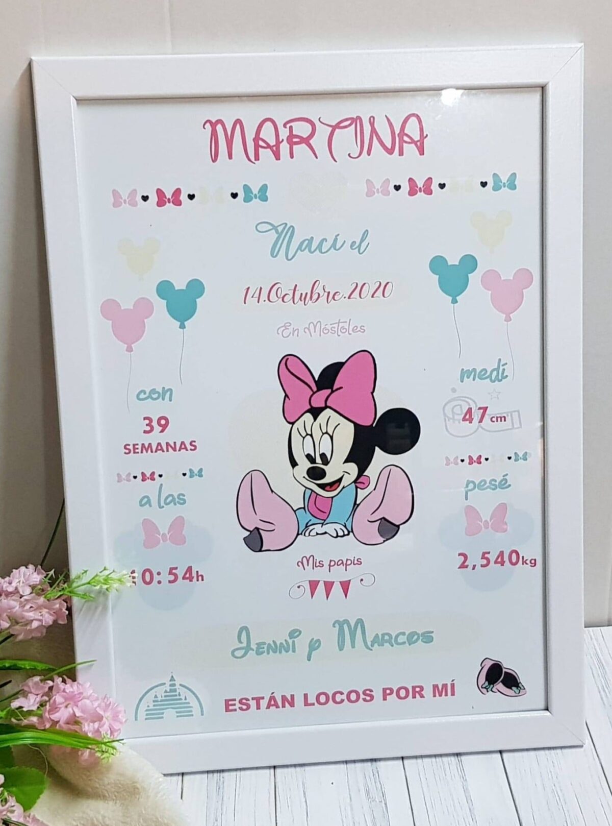 Marco y Lámina natalicio MINNIE MOUSSE - Imagen 2