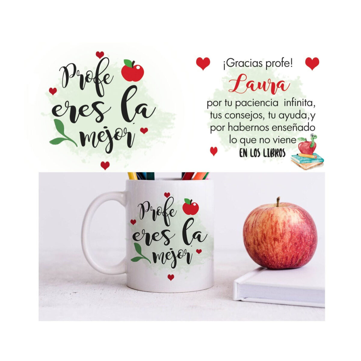 Taza profesor "ERES LA MEJOR" - Imagen 2