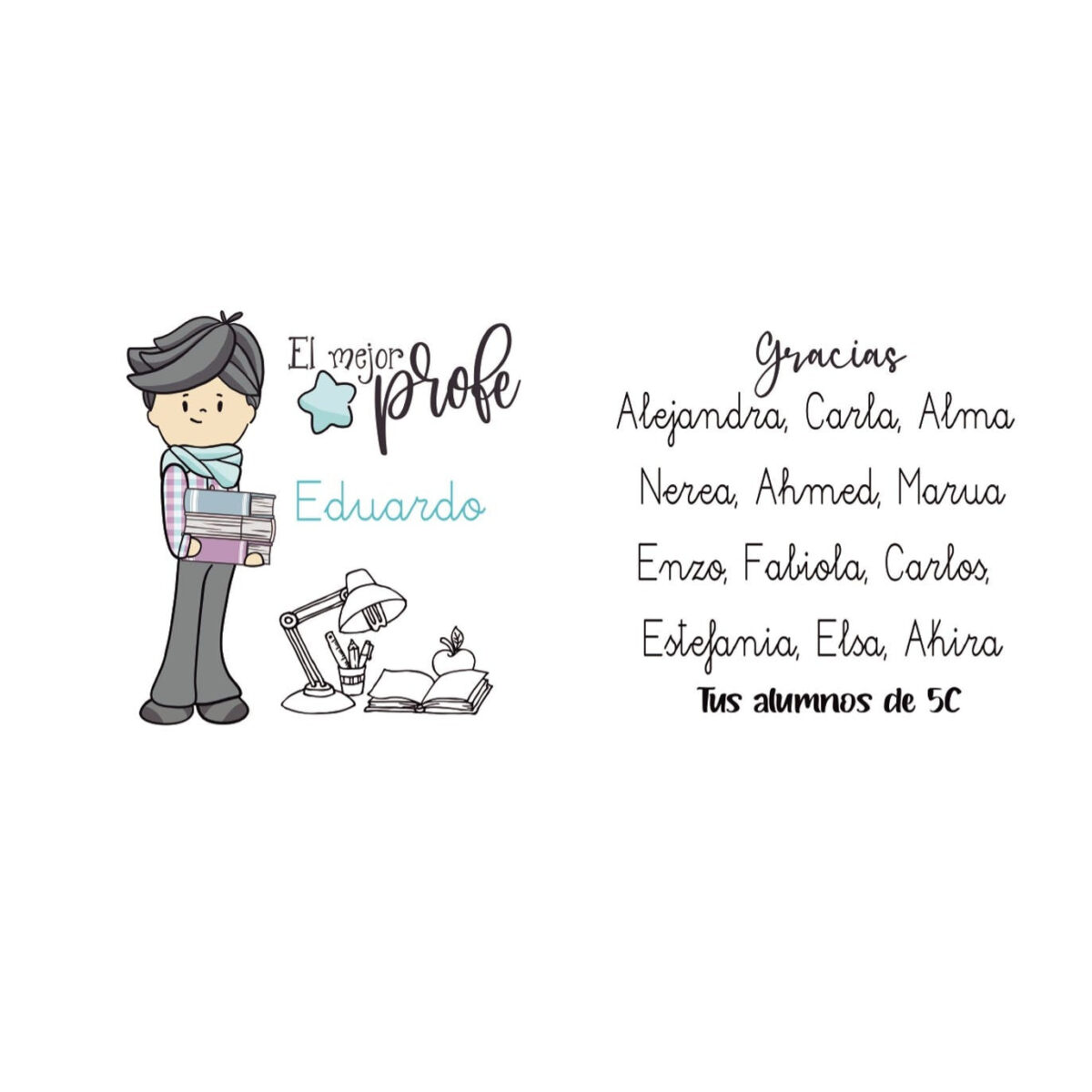 Taza profesor "SILUETA EL MEJOR PROFE" - Imagen 3