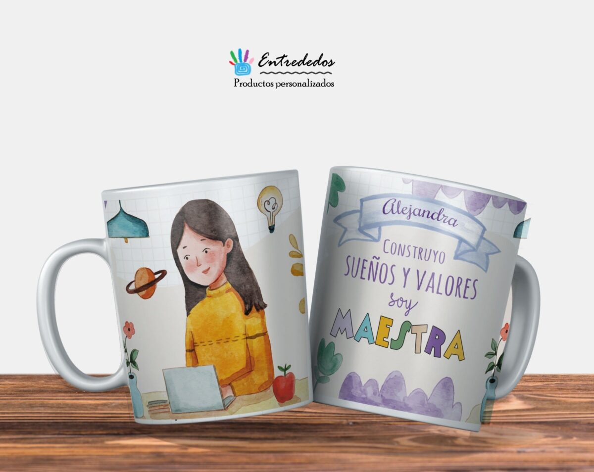 Taza profesor "CONSTRUYO SUEÑOS Y VALORES" - Imagen 2